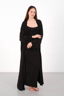 Cloud Siyah Kemerli Uzun Kimono
