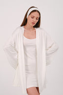 Cloud Beyaz Kemerli Kısa Kimono