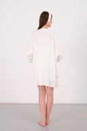 Cloud Beyaz Kemerli Kısa Kimono